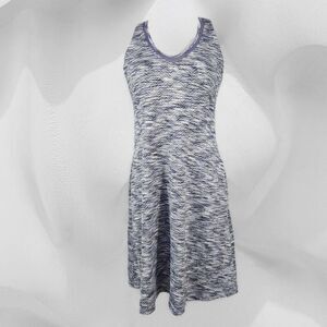 Womens MPG Athletic Sporty Dress Purple Black w/Pockets Knee Length M Racerback